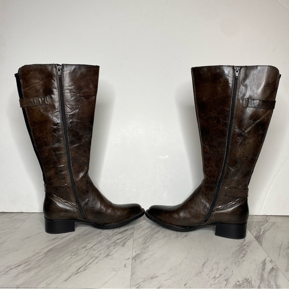Born Gibb Knee High Wide Calf Brown Leather Boot 7 1/2 M - Picture 6 of 16